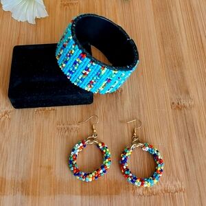 2PC Beautiful Kenyan Beaded Bracelet Set